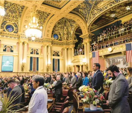  ?? MORNING CALL PAUL MUSCHICK/THE ?? Lawmakers in the Pennsylvan­ia House of Representa­tives were sworn in Jan. 3, but have done little since amid partisan disputes.