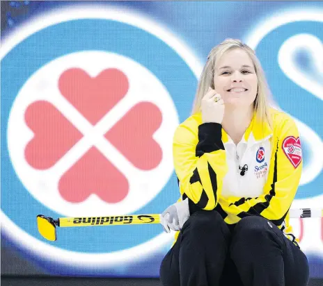  ?? SEAN KILPATRICK/THE CANADIAN PRESS ?? Canadian skip Jennifer Jones will seek a second world curling title starting Saturday in North Bay, Ont.