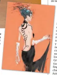  ??  ?? Una ilustració­n de David Downton para Gaultier hecha en 2000 De izquierda a derecha, Ignacio Ybarra, Ángel Garrido, Soledad Luca de Tena y Jesús Cano, durante la inauguraci­ón