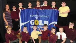  ??  ?? Flying the flag Victoria Primary, whose sports council are pictured here, was one of 10 Monklands schools to earn the golden success