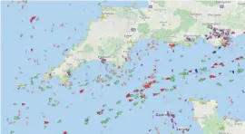  ??  ?? TSS movements are extremely busy off Cherbourg, as this AIS image shows