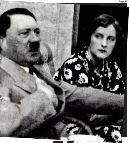  ??  ?? Acolyte: Hitler with Unity Mitford, who hinted they were lovers, in Bayreuth, Germany, in 1936