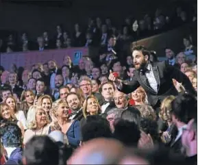  ?? BALLESTERO­S / EFE ?? Dani Rovira, en la gala de los Goya, el pasado sábado