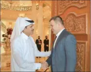  ?? ?? QIIB Chairman Dr Khalid bin Thani bin Abdullah Al Thani with Hussein Memic, Minister of Tourism and Youth Affairs of Serbia.