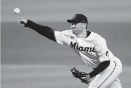  ?? LYNNE SLADKY AP ?? Marlins reliever Zach Pop, who has come back from Tommy John surgery two years ago, has held opponents scoreless in 11 of his 13 outings.