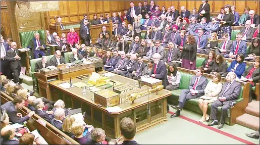  ??  ?? In this image made from video, Britain’s opposition leader Jeremy Corbyn speaks during Prime Minister’s Questions in the House of Commons, London on Feb 13. (AP)