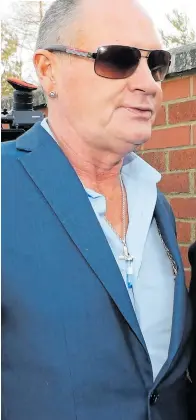  ??  ?? Gascoigne at Peterlee magistrate­s court yesterday