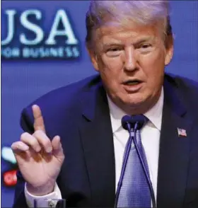  ?? JOHN LOCHER — THE ASSOCIATED PRESS ?? President Donald Trump speaks at a roundtable discussion on tax reform Saturday in Las Vegas.