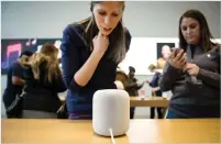  ?? Bloomberg ?? Though the HomePod delivers market-leading audio quality, consumers have discovered it’s heavily dependent on the iPhone and is limited as a digital assistant. —