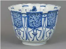  ?? ?? van Halm & van Halm Ltd - A blue and white Chinese ‘Kraak’ porcelain cup from the reign of Wanli (15731619).