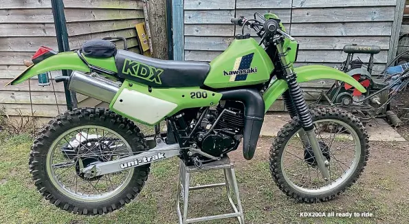  ??  ?? KDX200A all ready to ride.