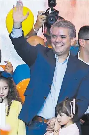  ??  ?? Iván Duque, candidato del Centro Democrátic­o.