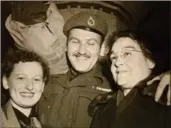  ??  ?? Morley is reunited with his mother Sarah, right, and sister Goldie upon his return from Korea in the spring of 1952.