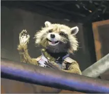  ?? Allen J. Schaben Los Angeles Times ?? ROCKET RACCOON animatroni­c from Guardians of the Galaxy: Mission Breakout attraction in Anaheim. He’s constantly in motion, an especially impressive display of tech wizardry.
