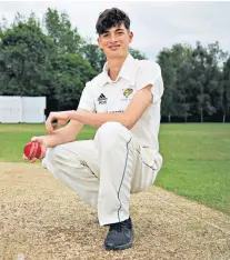  ?? ?? In the limelight: Kyran Shackleton has had a taste of being famous since clean bowling Alastair Cook, pictured with the 15-year-old below