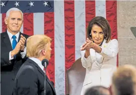  ?? Doug Mills / EFE ?? • La demócrata Nancy Pelosi fue la piedra en el zapato de Trump. Lo enfrentó eficazment­e en el Congreso.