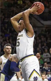  ?? ROBERT FRANKLIN / AP ?? After missing 15 games, Notre Dame’s Bonzie Colson had 12 points and nine rebounds in 21 minutes in a win against Pittsburgh on Wednesday.