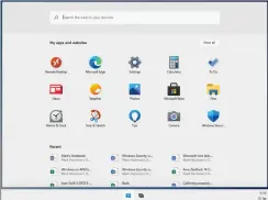  ??  ?? The default view for WIndows 10X: search on the top, apps in the middle, documents below.