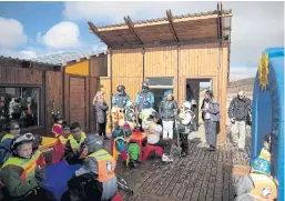  ??  ?? EAGER TO LEARN: Young beginners gather at the ski school facility at Afriski in the Maluti Mountains of Lesotho.