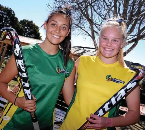  ?? Photo: Fairholme College ?? EUROPE BOUND: Briana Suey (left) and Tatum Stewart were chosen in the Australian Schoolgirl­s team after strong performanc­es at the Australian Championsh­ips.