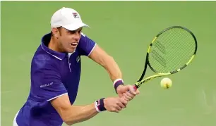  ?? Reuters ?? Sam Querrey of the United States in action against Mischa Zverev of Germany during their fourth round match. —