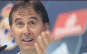  ?? FOTO: EFE ?? Julen Lopetegui, entrenador del Madrid, durante la rueda de prensa de ayer