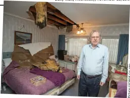  ?? Picture:GEORGIEGIL­LARD ?? Damage: Michael Collins in his guest bedroom