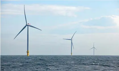  ?? ?? Wind turbines of the Hornsea 1 project, off the Yorkshire coast, North Sea, in an area leased by the crown estate. Photograph: Orsted/EPA