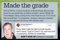  ??  ?? DON’T GIVE UP Clarkson’s message