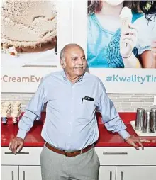  ??  ?? Dr. Kanti Parekh, a scientist who in the 1950s helped develop ice creams for the once immensely popular Kwality brand in India, now has 10 locations in the U.S.