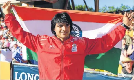  ?? AFP ?? With Neeraj Chopra winning gold in javelin at the 2018 Gold Coast Commonweal­th Games, India’s expectatio­ns in track and field have increased.