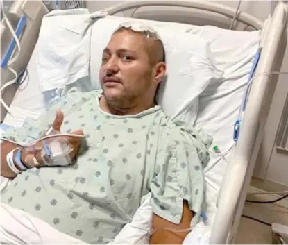  ?? PHOTO COURTESY OF CARLOS YANEZ SR. ?? Chicago Police Officer Carlos Yanez Jr. is recovering after he and his partner Ella French were shot after pulling over a vehicle earlier this month in West Englewood. French was fatally wounded.