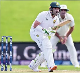  ?? /Getty Images ?? Dean Elgar of South Africa during day one of the first Test match of the series with New Zealand on Thursday.