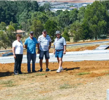  ??  ?? Warragul cemetery trust manager Merryn Perry and members, from left, Russell Bell, Robert Green and Bruce Cole inspected progress of work on stage two of Gulwarra Heights Memorial Park that will cater for an additional 1800 burials over the next 25 years.