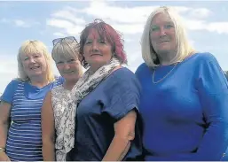  ??  ?? Members of the Bridgend and the valleys branch of national campaign Waspi (Women Against State Pension Inequality). Sally Hyde, far left, Pauline Hume, Chris Griffiths and Jocelyn Morgan