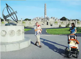  ?? PHOTOS: RICK STEVES ?? Parents and children find joy in visits to parks, such as in Oslo’s Vigeland Park. When Rick Steves visited family in Norway as a teen, he realized that all people are precious.