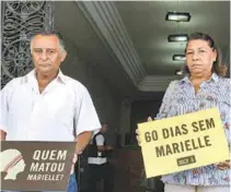  ?? SEVERINO SILVA ?? Pais de Marielle Franco participar­am de manifestaç­ão ontem