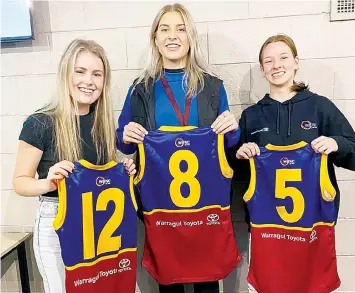  ?? ?? Top age players leaving the club are (from left) Eden Nooy, Bella Whelan and Paige Hill.