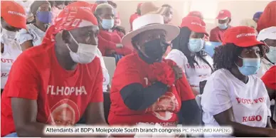  ?? PIC: PHATSIMO KAPENG ?? Attendants at BDP’s Molepolole South branch congress