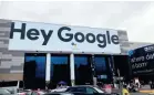  ??  ?? Google’s signs are all over CES, touting the “Google Assistant,” Google’s answer to Amazon’s Alexa.