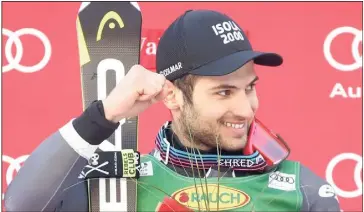  ?? (Photo EPA/MaxPPP) ?? Mathieu Faivre l’an passé lors de sa victoire à Val d’Isère.