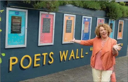  ??  ?? Frances Browner at Poets Wall in Greystones.