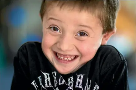  ?? PHOTO: ALDEN WILLIAMS/FAIRFAX NZ ?? Jonty Payne, 4, who suffers from congenital scoliosis, is being thrown a 5th birthday party in the Christchur­ch Botanic Gardens.