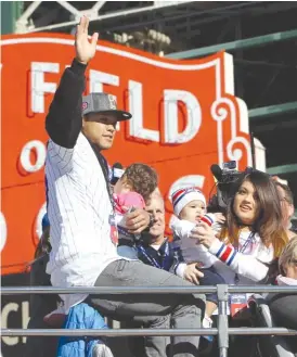  ??  ?? Addison Russell having issues at home was not a secret in the clubhouse, but the allegation of violence was “shocking” to Kris Bryant and other teammates.
| GETTY IMAGES