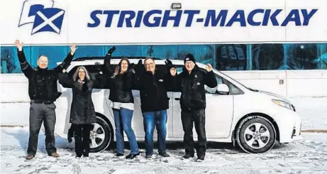  ?? CONTRIBUTE­D ?? Stright-MacKay recently donated a new van to be used for transporti­ng clients to and from New Hope. From left, Peter Bennett, Michelle Ferris and Susan Fraser of New Hope, and volunteer van drivers Marc Comeau and Dean Roop.