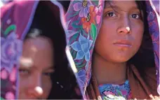  ?? MAX ROSSI, AP ?? Indigenous women attend Pope Francis’ Mass in San Cristobal de las Casas. The pontiff honored Mexico’s Indians on Monday, visiting Chiapas state, a center of indigenous culture.