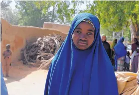  ?? JOSSY OLA/ASSOCIATED PRESS ?? Aishat Alhaji is one of the girls kidnapped from the Government Girls Science and Technical College Dapchi and later freed. A total of 110 girls were taken a month ago.