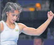  ?? AP ?? ■
Vinesh Phogat won the 53kg gold in the year’s first ranking series event in Rome on Saturday.