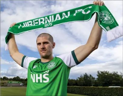  ??  ?? Alex Gogic was one of three signings unveiled by Hibs on Friday alongside Drey Wright and Kevin Nisbet