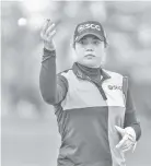  ??  ?? Ariya Jutanugarn of Thailand gestures during the final round of the Blue Bay LPGA golf tournament in Sanya on China’s Hainan Island on November 10, 2018. - AFP photo